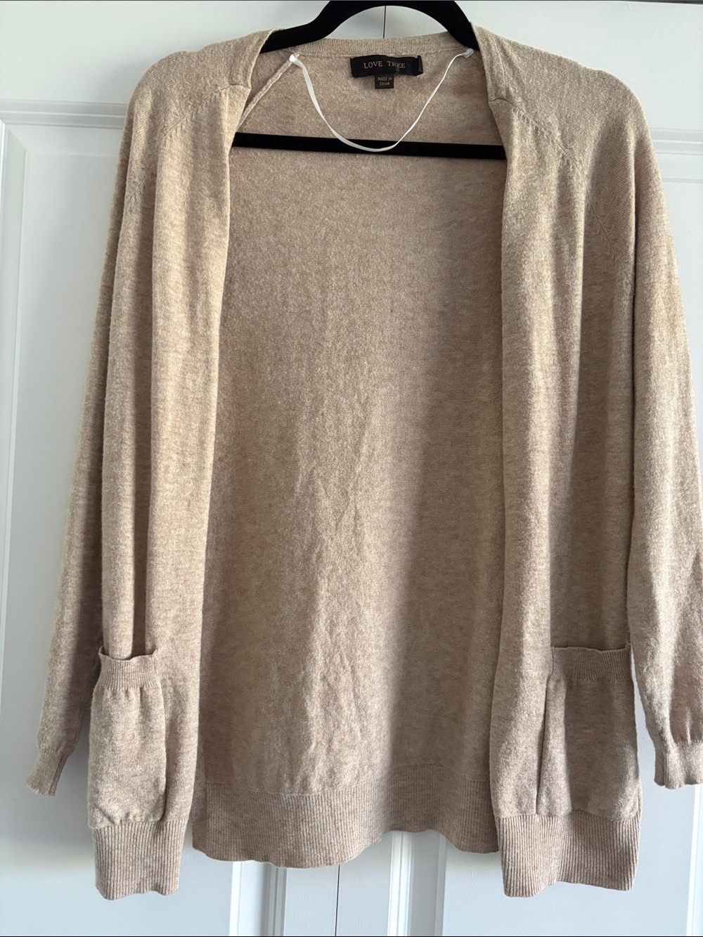 Love Tree Beige Cream Knit cardigan Top Size S
